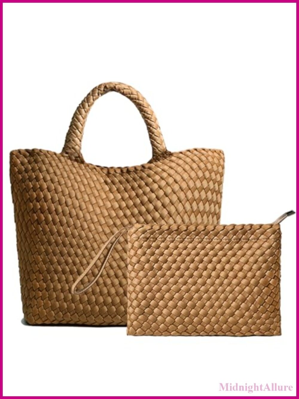 Woven Neoprene Hobo Bag Large Capacity Handbag with Wristlet